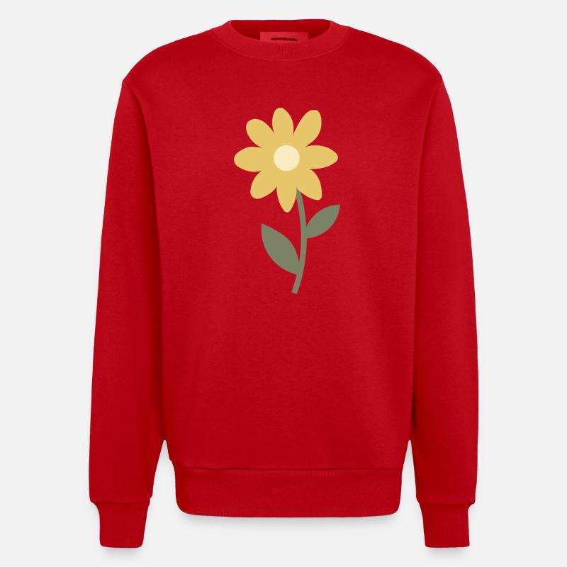 Bloomdesign de fleurs minimales - Sweat bio épais oversize fabriqué en UE - rouge
