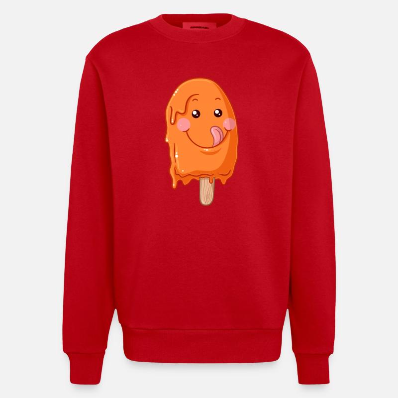 Eis am Stiel Comic - Heavyweight Oversized Organic Crew Neck Made in EU - Rot