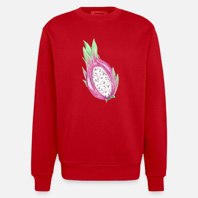 Fruit du dragon - Sweat bio épais oversize fabriqué en UE - rouge