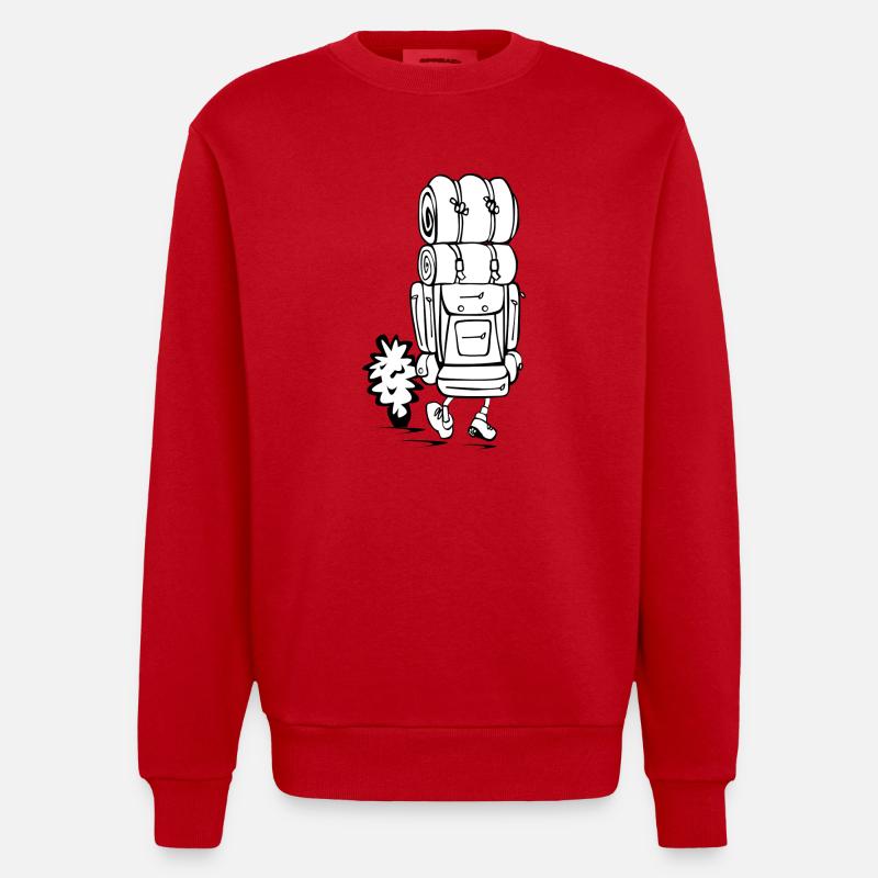 backpack suitcase backpack bag briefcase21 - Heavyweight Oversized Organic Crew Neck Made in EU - red