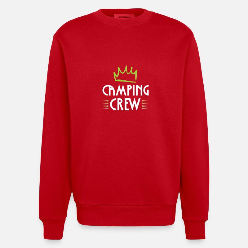 Camping Crew - Heavyweight Oversized Organic Crew Neck Made in EU - red