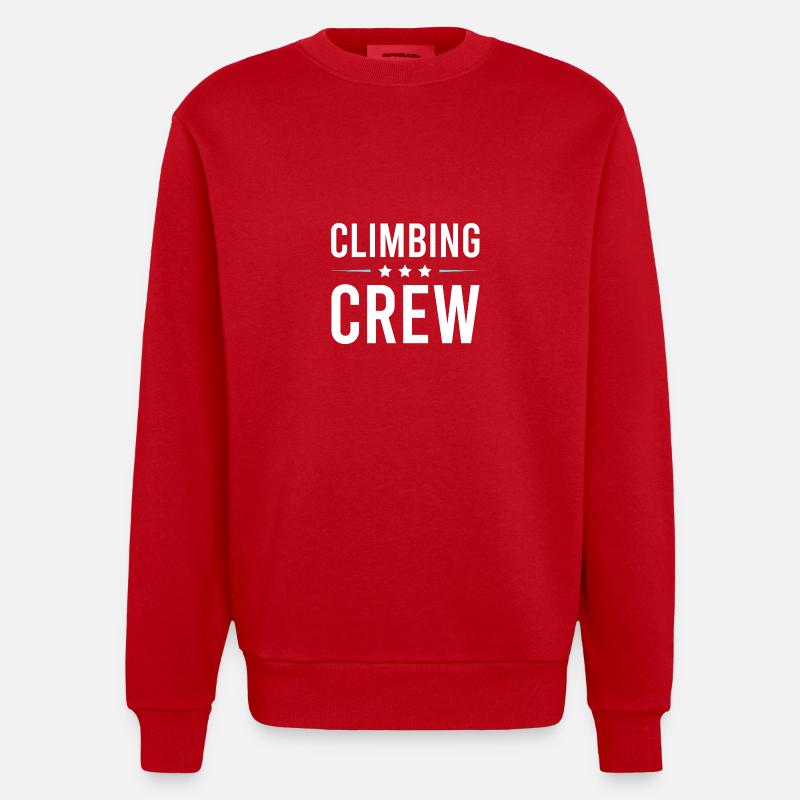Climbing Crew - Heavyweight Oversized Organic Crew Neck Made in EU - red