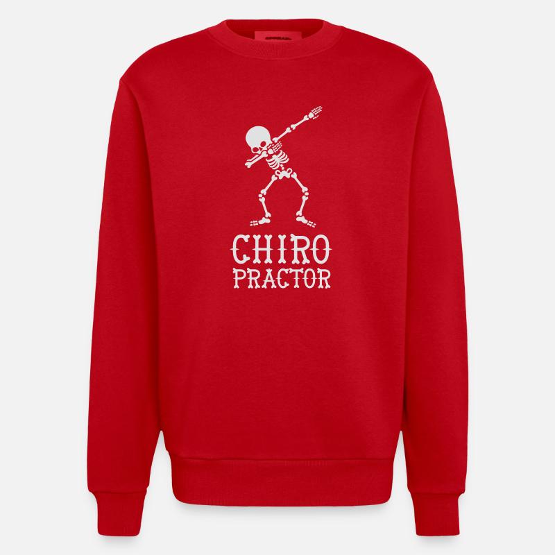 Dab dabbing skeleton chiropractor - Sweat bio épais oversize fabriqué en UE - rouge