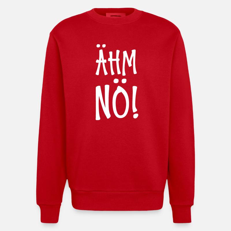Ähm Nö - Heavyweight Oversized Organic Crew Neck Made in EU - Rot