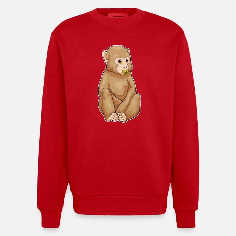 Sucette de singe - Sweat bio épais oversize fabriqué en UE - rouge