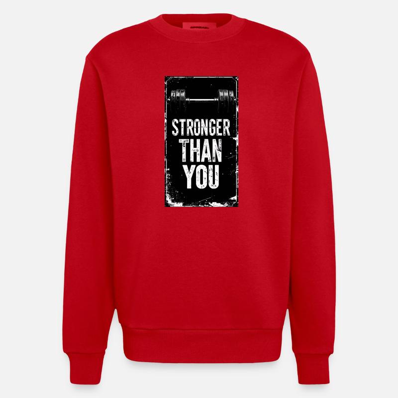 Plus fort que toi - Sweat bio épais oversize fabriqué en UE - rouge