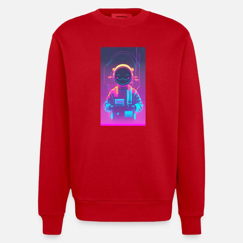 Cyber chill - Heavyweight Oversized Organic Crew Neck Made in EU - Rot