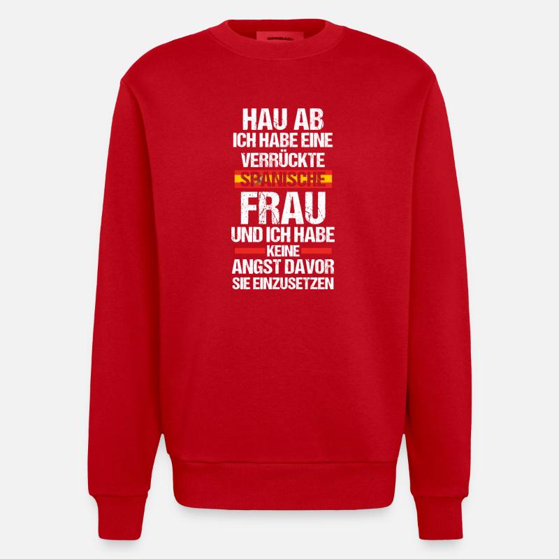 Spanier Spanien - Heavyweight Oversized Organic Crew Neck Made in EU - Rot