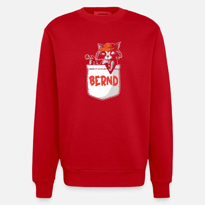 Raton laveur Bernd - Sweat bio épais oversize fabriqué en UE - rouge