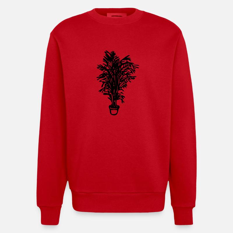 Topfpflanze, Geschenk, Geschenkidee - Heavyweight Oversized Organic Crew Neck Made in EU - Rot