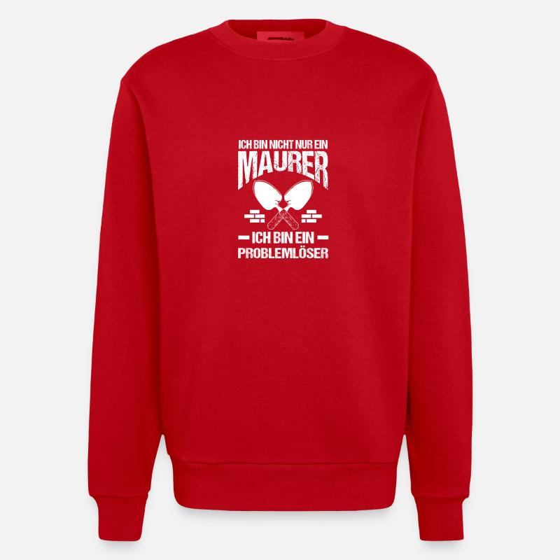 Maître maçon Compagnon maçon - Sweat bio épais oversize fabriqué en UE - rouge
