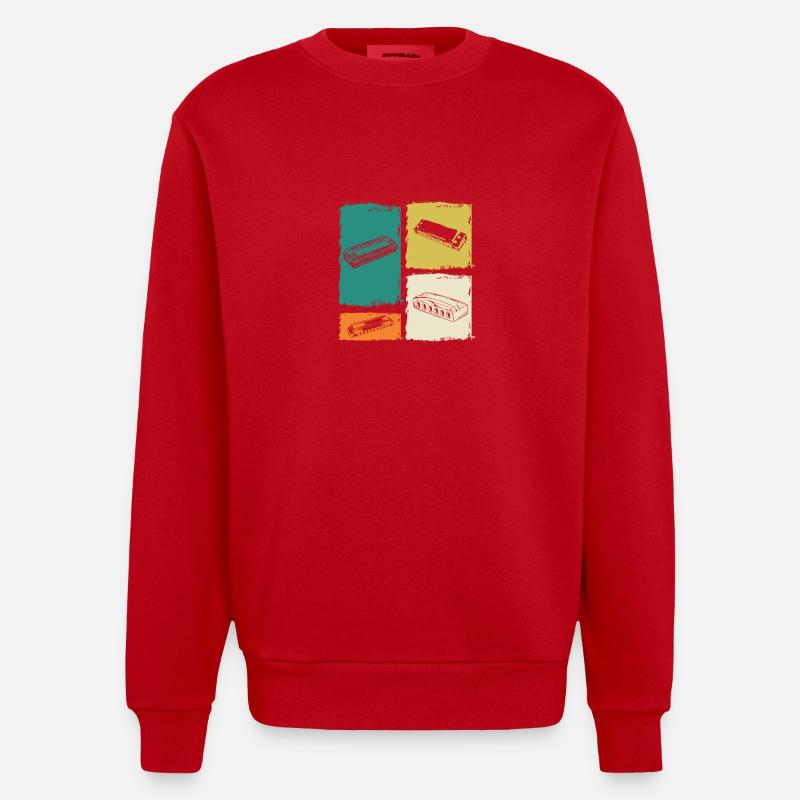 Harmonica Harmonica - Sweat bio épais oversize fabriqué en UE - rouge