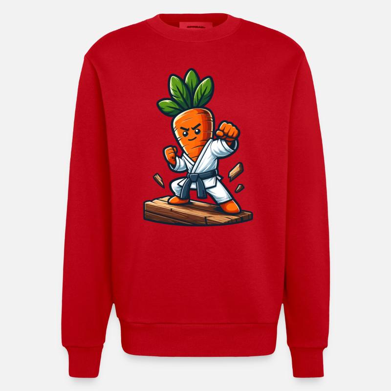 Karaté Carrot Master Fighter Pose - Sweat bio épais oversize fabriqué en UE - rouge