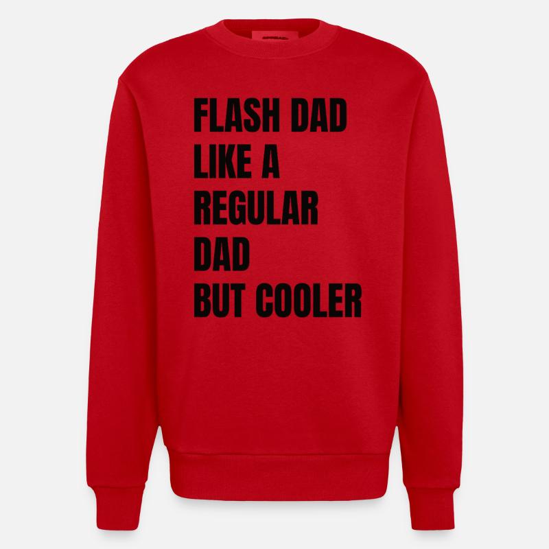 Bloc Flash Papa Boulderer - Sweat bio épais oversize fabriqué en UE - rouge