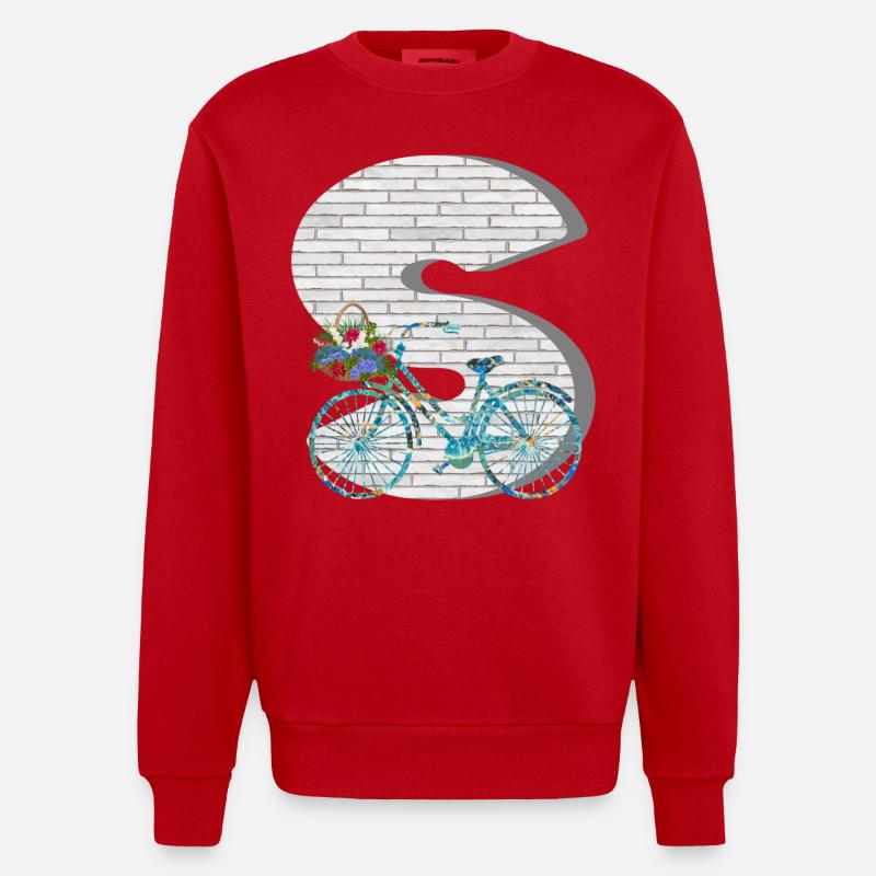 fahrrad e 100 s - Heavyweight Oversized Organic Crew Neck Made in EU - Rot
