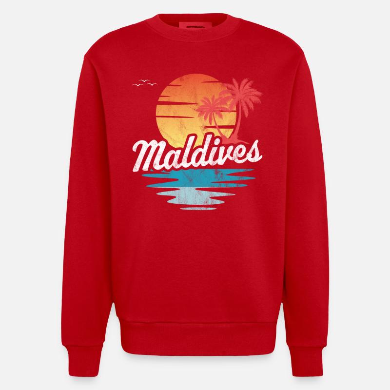 Malediven - Heavyweight Oversized Organic Crew Neck Made in EU - Rot
