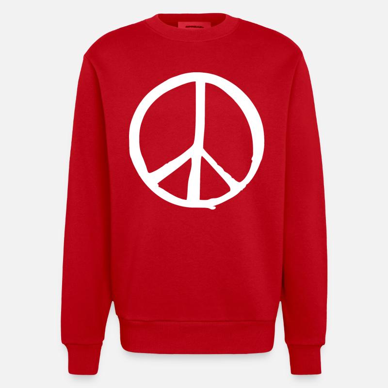 Peacezeichen - Heavyweight Oversized Organic Crew Neck Made in EU - Rot