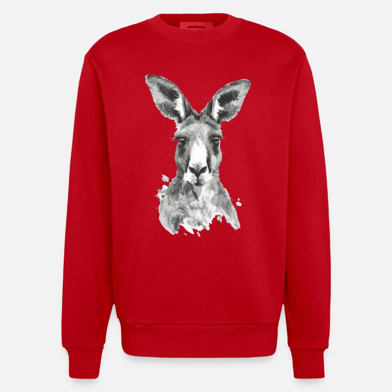 Känguru - Heavyweight Oversized Organic Crew Neck Made in EU - Rot