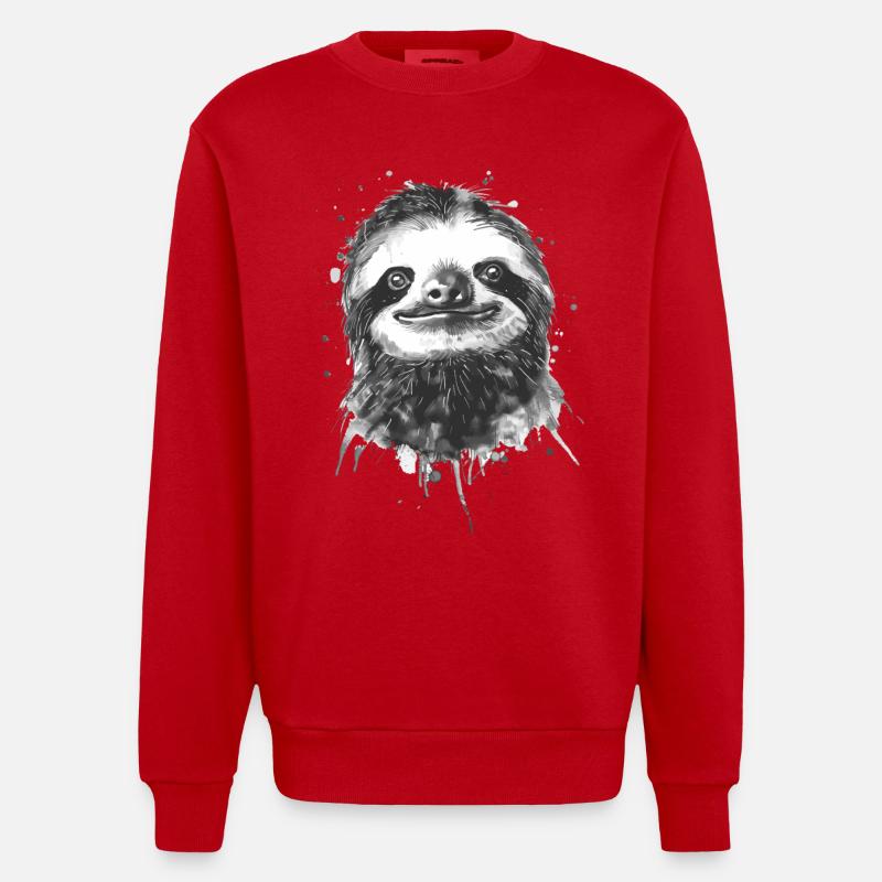 Faultier - Heavyweight Oversized Organic Crew Neck Made in EU - Rot
