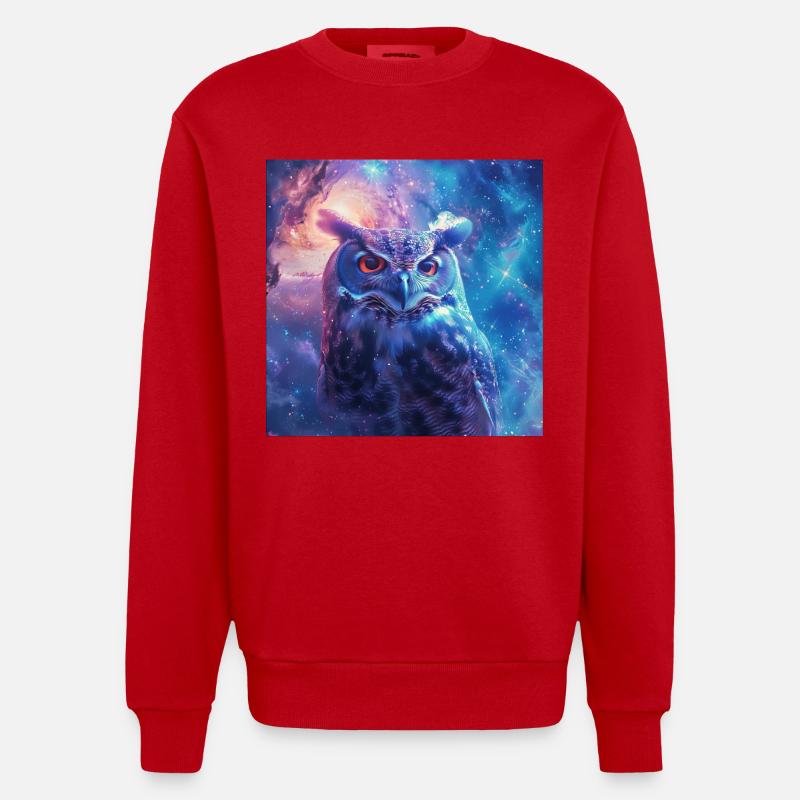 Eule - Heavyweight Oversized Organic Crew Neck Made in EU - Rot