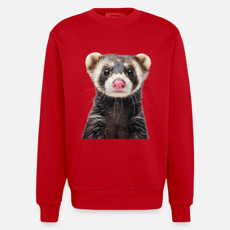 Frettchen - Heavyweight Oversized Organic Crew Neck Made in EU - Rot