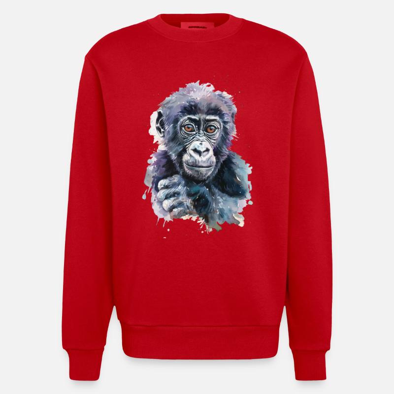 Gorille - Sweat bio épais oversize fabriqué en UE - rouge