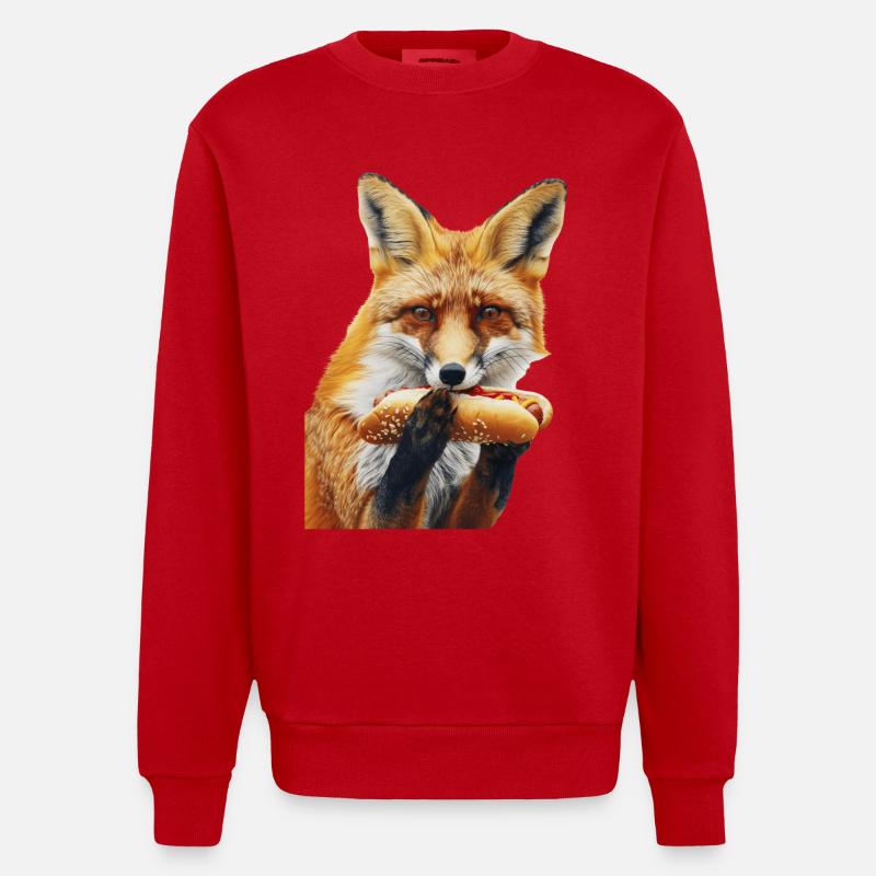 Fuchs - Heavyweight Oversized Organic Crew Neck Made in EU - Rot
