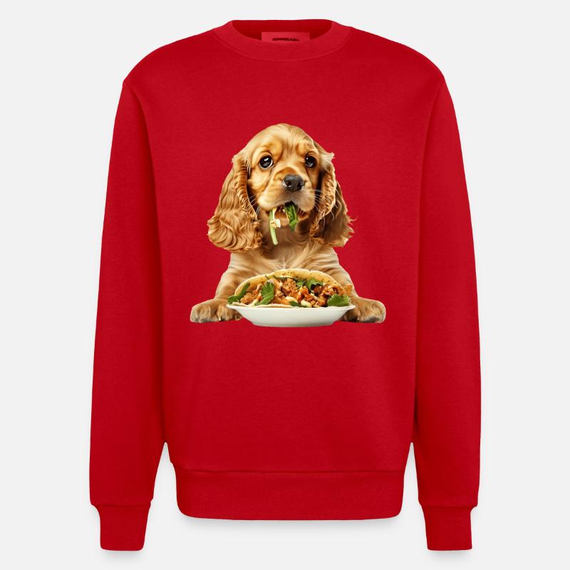 Cocker Spaniel - Sweat bio épais oversize fabriqué en UE - rouge