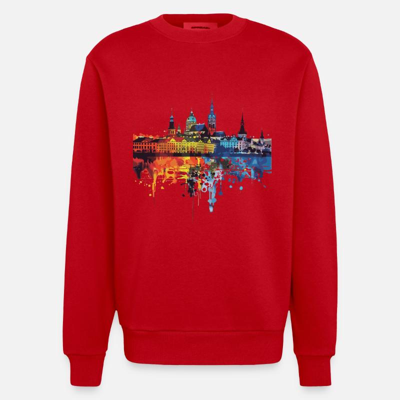 Lodz - Sweat bio épais oversize fabriqué en UE - rouge