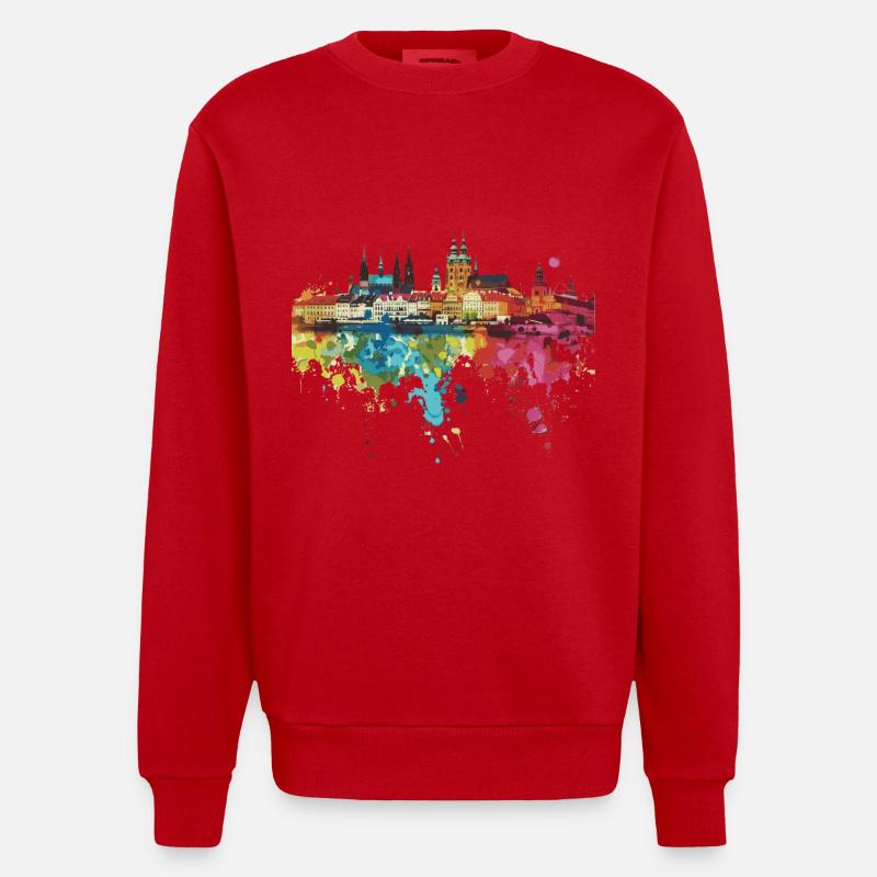 Tczew - Sweat bio épais oversize fabriqué en UE - rouge