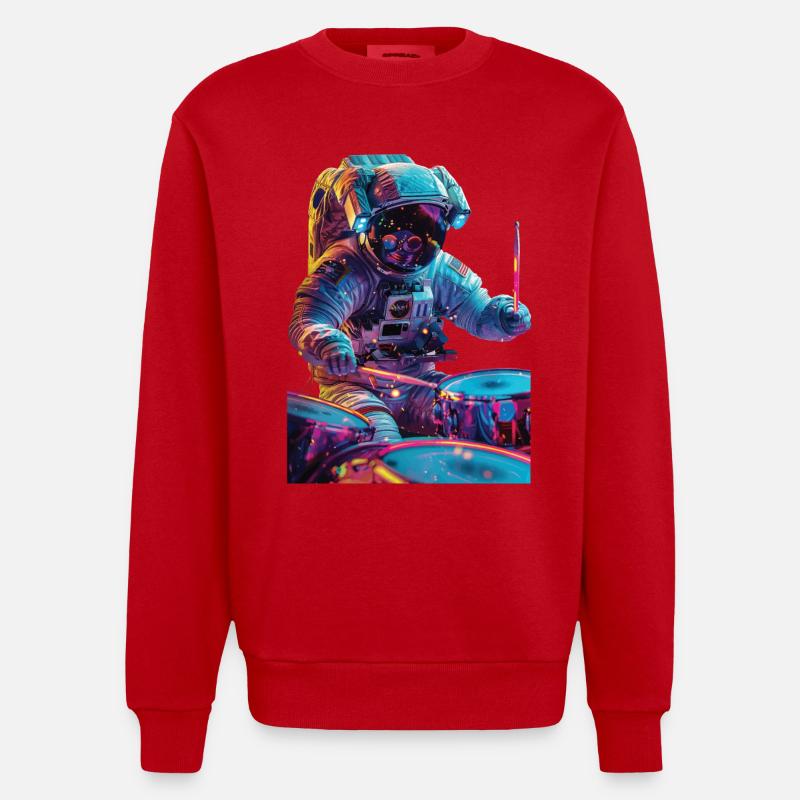 Tambours d’astronaute - Sweat bio épais oversize fabriqué en UE - rouge