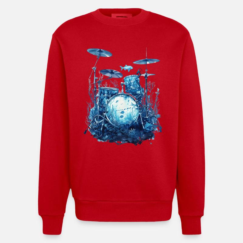 Fûts de poisson - Sweat bio épais oversize fabriqué en UE - rouge
