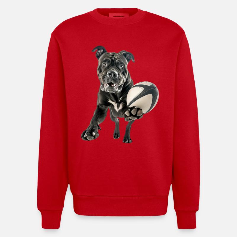 Cane Corso - Heavyweight Oversized Organic Crew Neck Made in EU - Rot