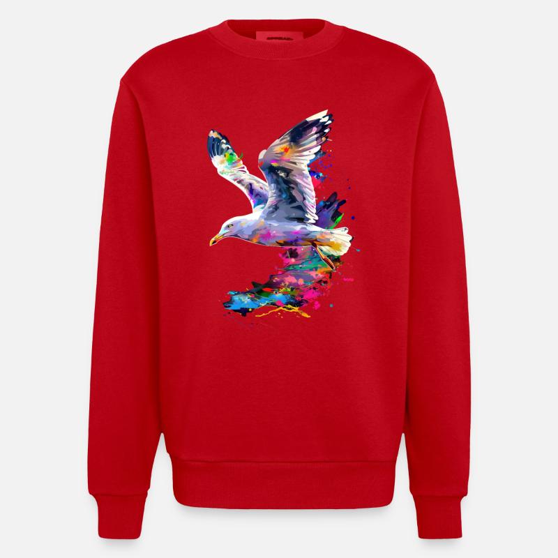 Möwe - Heavyweight Oversized Organic Crew Neck Made in EU - Rot