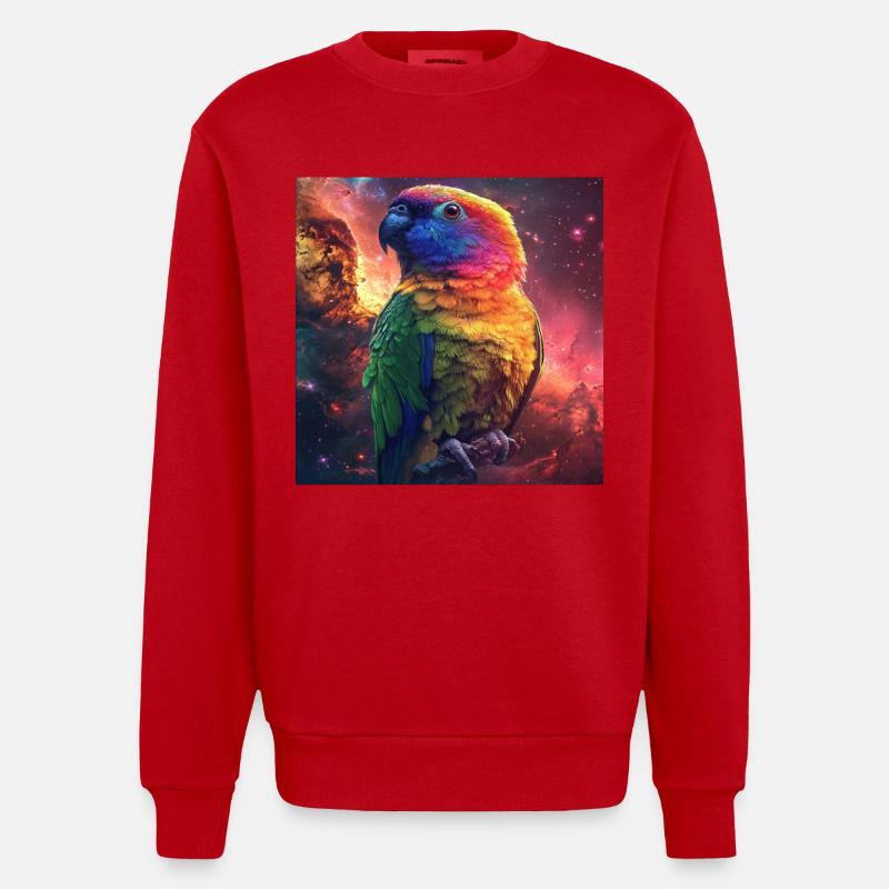 Sittiche - Heavyweight Oversized Organic Crew Neck Made in EU - Rot