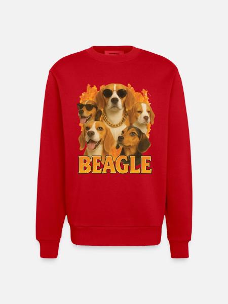 Beagle - Heavyweight Oversized Organic Crew Neck Made in EU - Rot