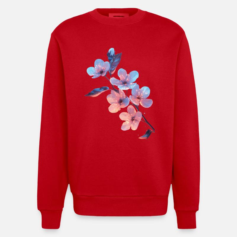 Pfirsichblüten - Heavyweight Oversized Organic Crew Neck Made in EU - Rot
