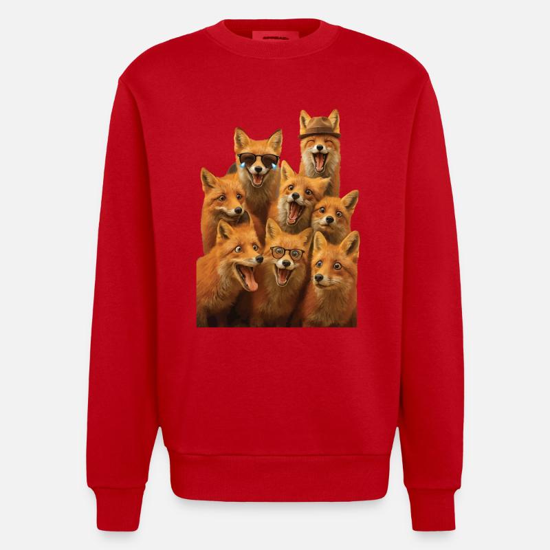Fuchs - Heavyweight Oversized Organic Crew Neck Made in EU - Rot