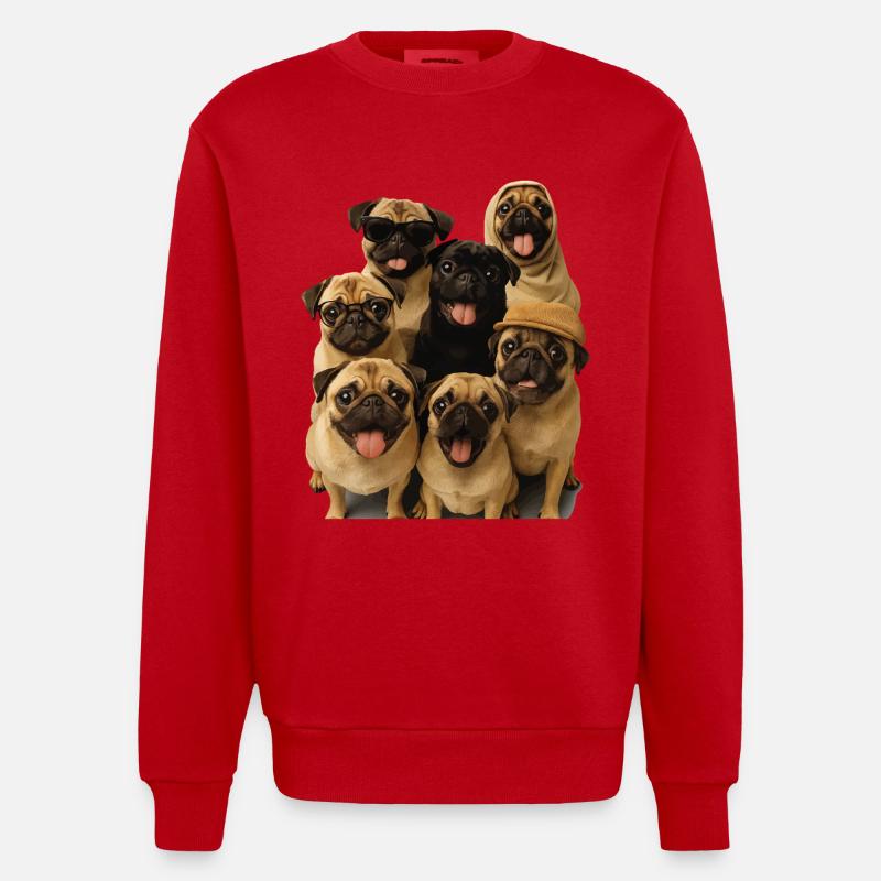Mops - Heavyweight Oversized Organic Crew Neck Made in EU - Rot