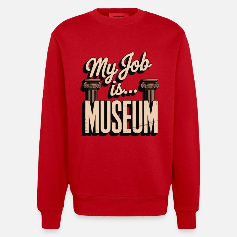 Musée - Sweat bio épais oversize fabriqué en UE - rouge