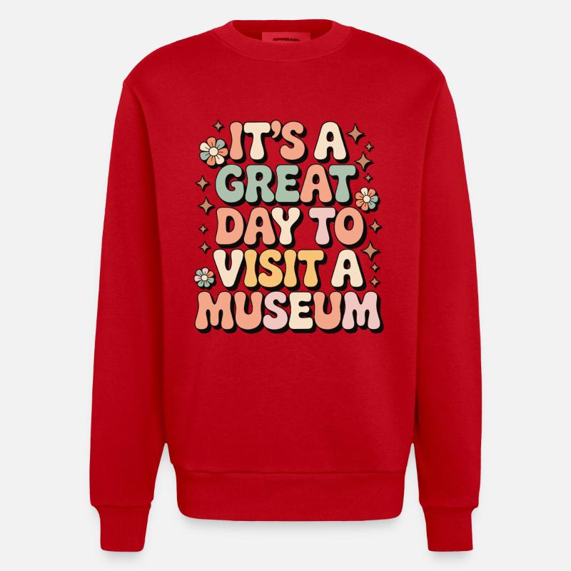 Musée - Sweat bio épais oversize fabriqué en UE - rouge