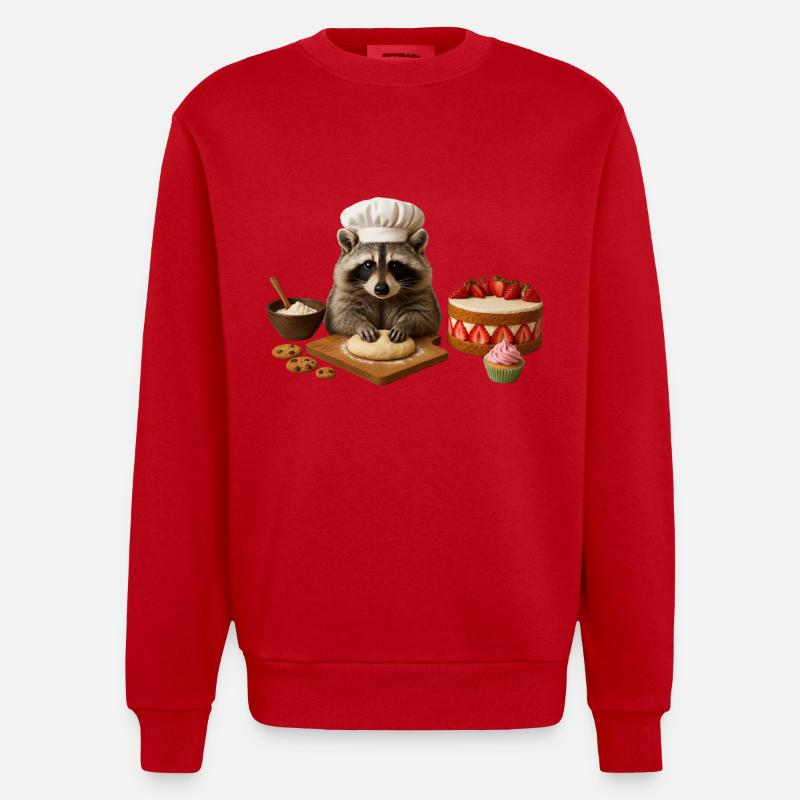 Cuisson au raton laveur - Sweat bio épais oversize fabriqué en UE - rouge