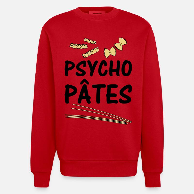 Psycho Pâtes - Sweat bio épais oversize fabriqué en UE - rouge