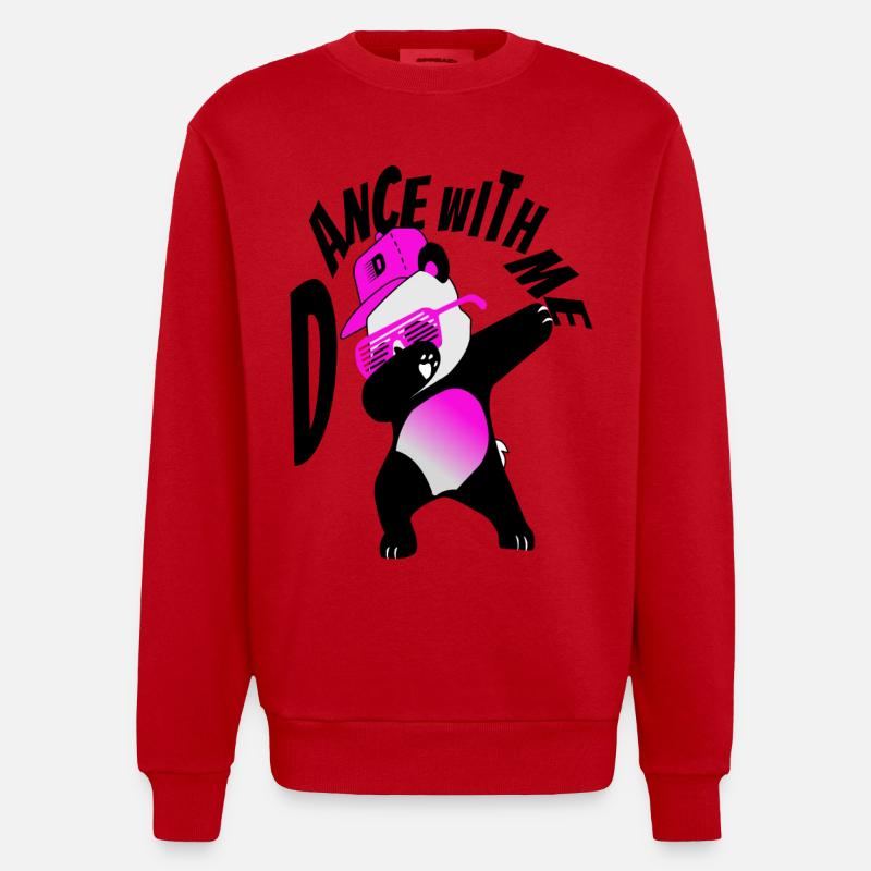 Danse du panda - Sweat bio épais oversize fabriqué en UE - rouge