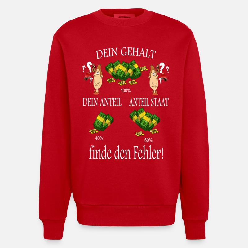 Finde den Fehler ! - Heavyweight Oversized Organic Crew Neck Made in EU - Rot