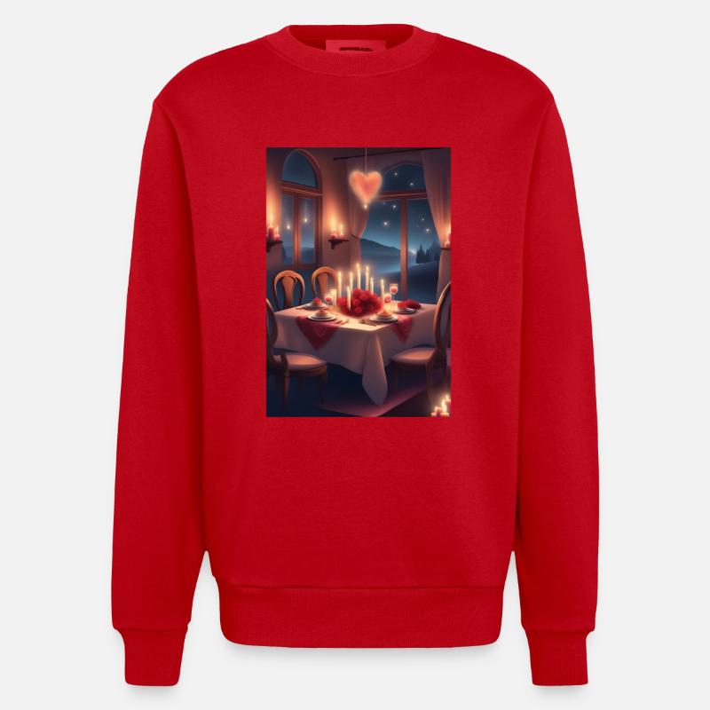 Dîner de la Saint-Valentin - Sweat bio épais oversize fabriqué en UE - rouge