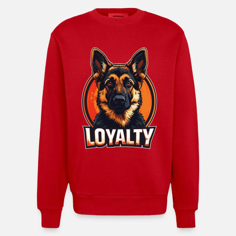 Loyalty – Deutscher Schäferhund Design - Heavyweight Oversized Organic Crew Neck Made in EU - Rot