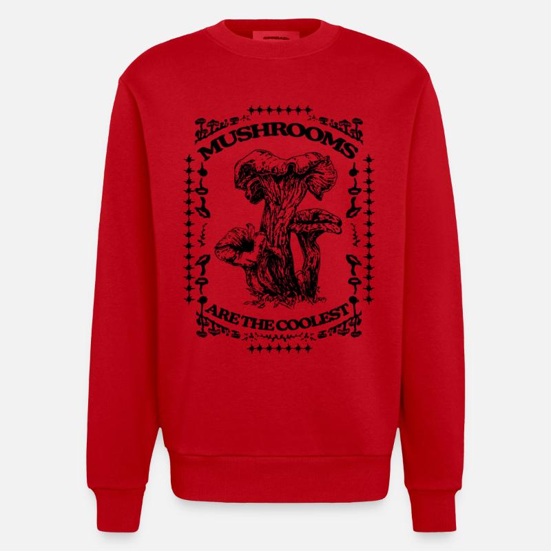 LES CHAMPIGNONS SONT LES PLUS COOL - Sweat bio épais oversize fabriqué en UE - rouge