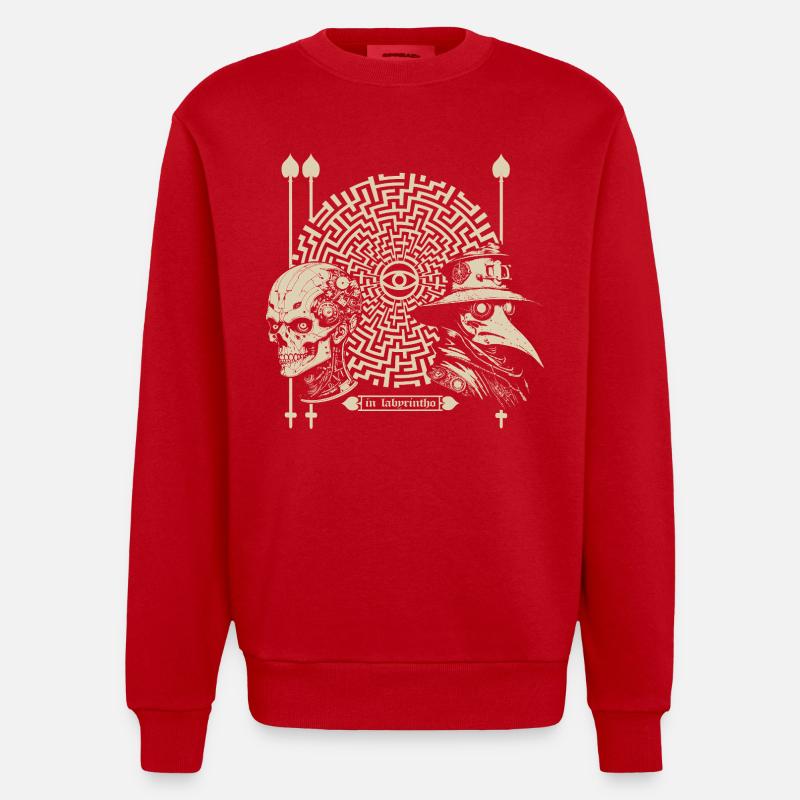 à labyrintho - Sweat bio épais oversize fabriqué en UE - rouge