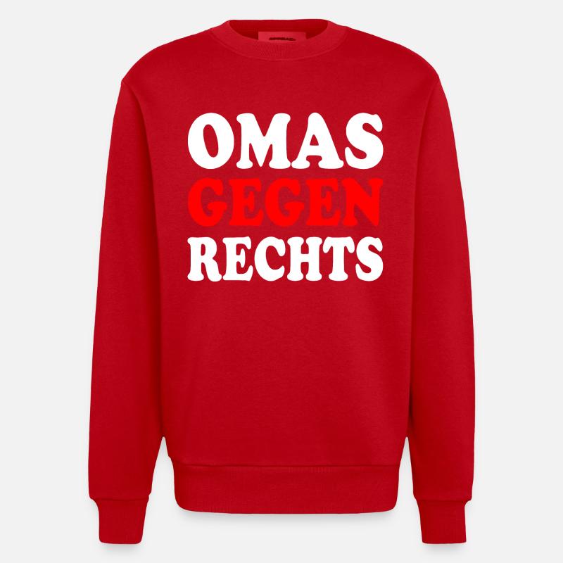 Omas gegen rechts - Heavyweight Oversized Organic Crew Neck Made in EU - Rot